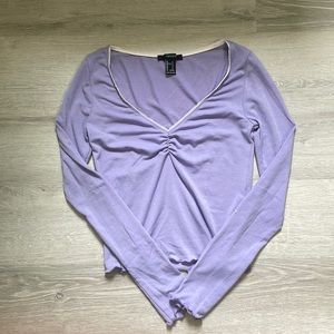 lavender lettuce top with lace detail